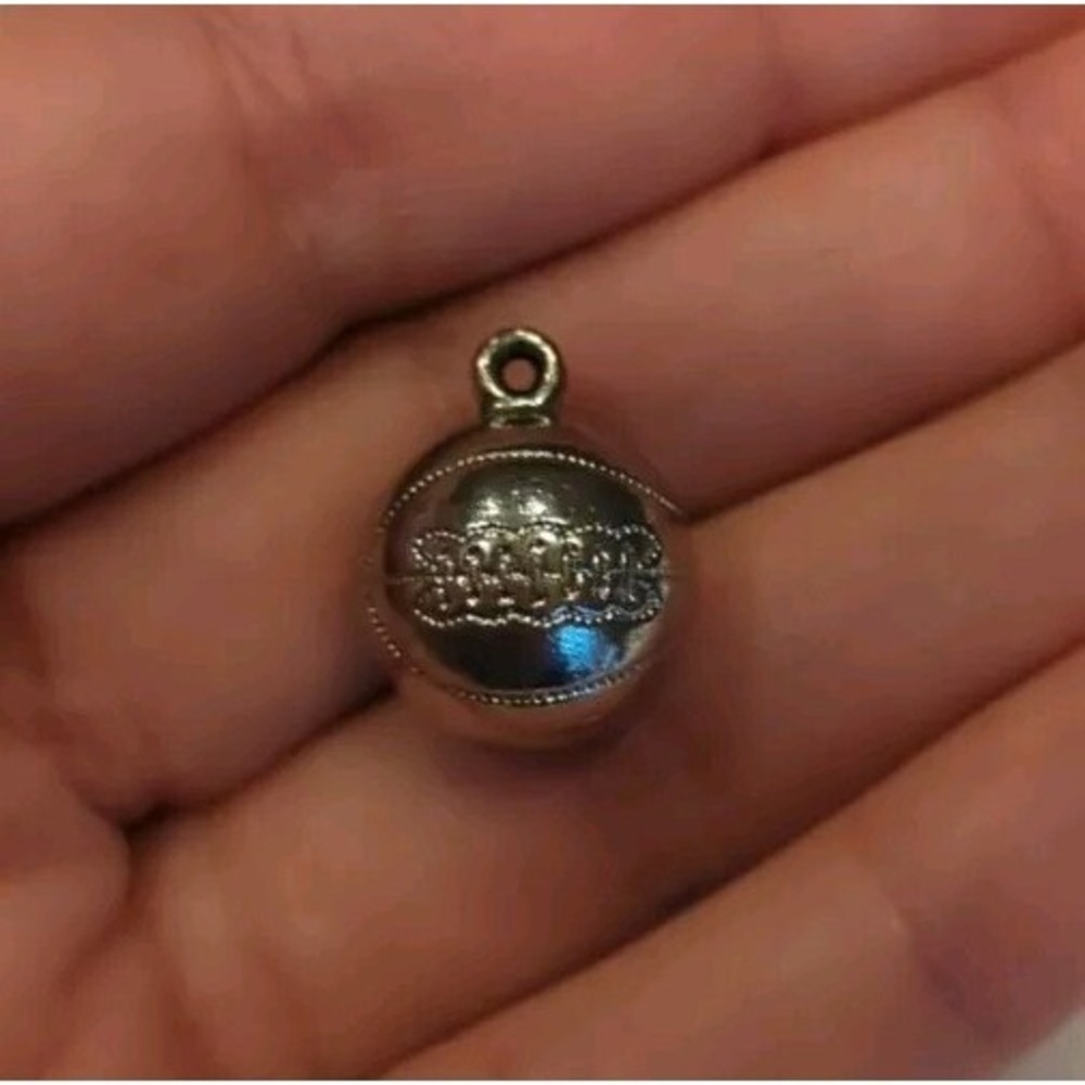 Vintage Sterling Silver Basketball Sports Bracelet Charm Dangle